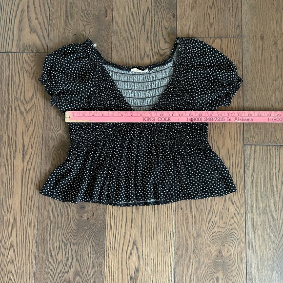 LA HEARTS Pac Sun Black & White Short Sleeve Floral Crop Top Size Small - Picture 6 of 10